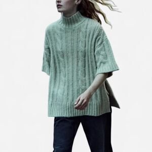 Zara Cable Knit Sweater Size S | Oversized Cozy Minimalist